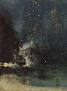 James Abbott Mcneill Whistler Nocturne in Black and Gold USA oil painting artist